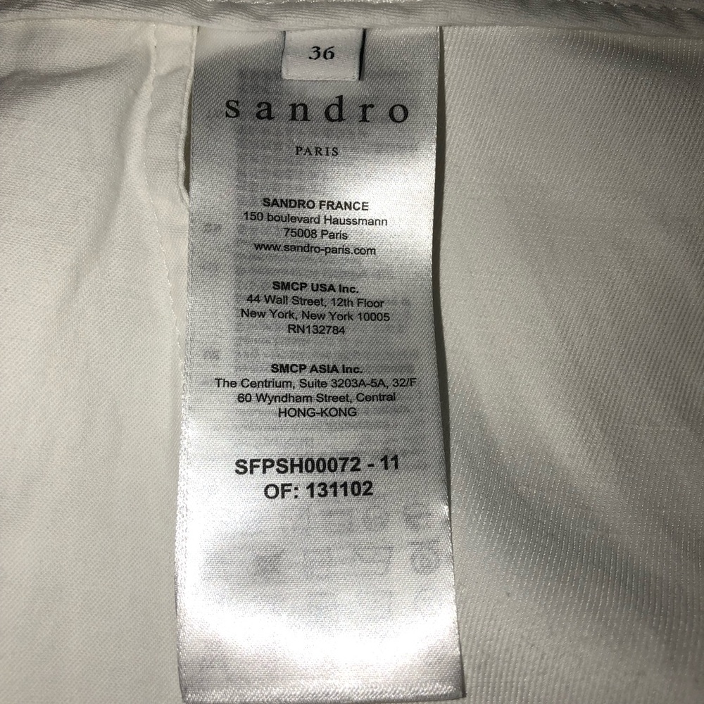 Sandro Paris White Embroidered Shorts,Size-(FR)-36/(US)-4-5.5 or Small,GUC - Picture 4 of 13